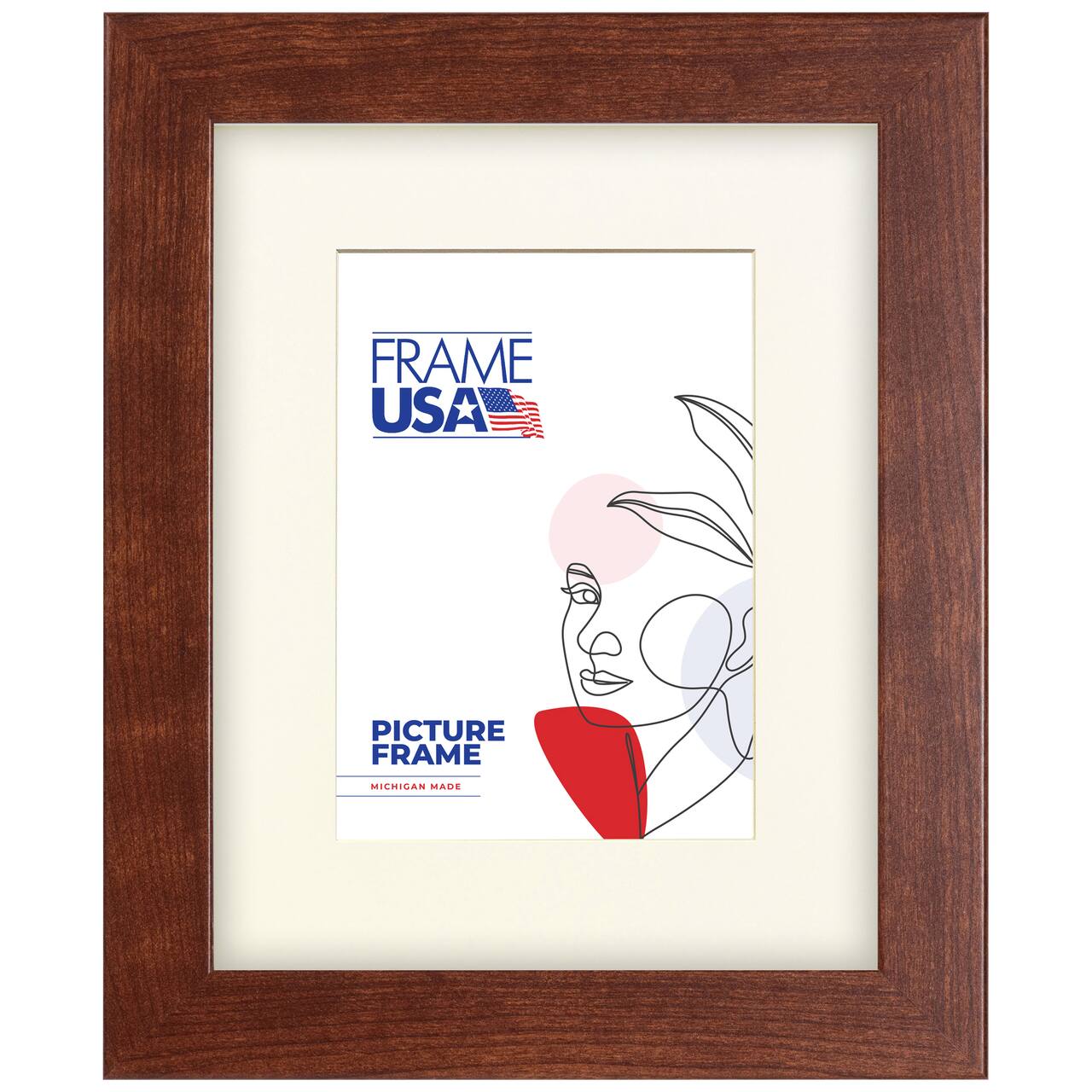 Frame USA Corporate Canadian Walnut Single Image Picture Frame with Mat